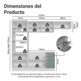 Combo completo de Cocina 270 cm Blanco/Gris Lux Madesa 07