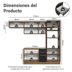 Combo completo de Cocina 270 cm Marrón/Negro Lux Madesa