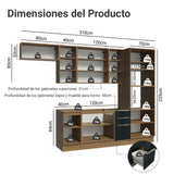 Combo completo de Cocina 310 x 60 cm Marrón/Negro Lux Madesa 01