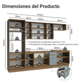 Combo completo de Cocina 310 x 60 cm Marrón/Gris Lux Madesa 02