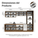 Combo completo de Cocina 310 x 60 cm Marrón/Blanco Aterciopelado Lux Madesa 04