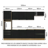 Combo completo de Cocina 320cm Marrón/Negro Lux Madesa 04