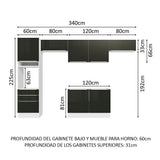 Combo completo de Cocina 340cm Blanco/Negro Lux Madesa 01