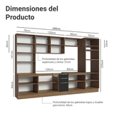 Combo completo de Cocina con Cristalero 340 cm Madesa Lux MN 02