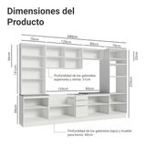 Combo completo de Cocina con Cristalero 340 cm Madesa Lux BB 02