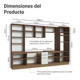 Combo completo de Cocina con Cristalero 340 cm Madesa Lux MB 02