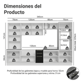 Combo completo de Cocina 340 cm Blanco/Negro Lux Madesa 03