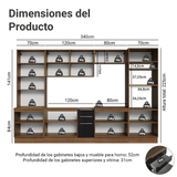 Combo completo de Cocina 340 cm Marrón/Negro Lux Madesa 03