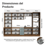 Combo completo de Cocina 340 cm Marrón/Gris Lux Madesa 03
