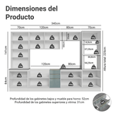 Combo completo de Cocina 340 cm Blanco/Gris Lux Madesa 03