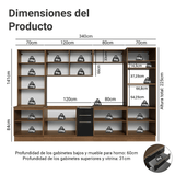 Combo completo de Cocina 340 x 60 cm Marrón/Negro Lux Madesa 04