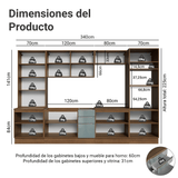 Combo completo de Cocina 340 x 60 cm Marrón/Gris Lux Madesa 04