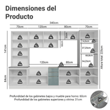 Combo completo de Cocina 340 x 60 cm Blanco/Gris Lux Madesa 04