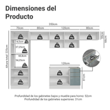 Combo completo de Cocina 350 cm Blanco/Gris Lux Madesa 01