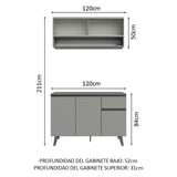 Cocina Compacta 120 cm Gris Nice Madesa 02