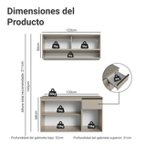 Cocina Compacta 120 cm Sin Patas Nice Crema 03