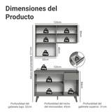 Combo de Cocina de 120 cm Gris Nice Madesa 05