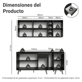 Cocina Compacta 180 cm Negro Nice Madesa 01