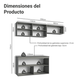 Combo de Cocina Flotante 200cm Gris Nice Madesa 02