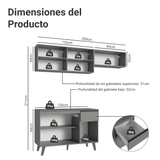 Combo de Cocina 200cm Gris Nice Madesa 03