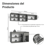 Combo de Cocina Flotante 200cm Gris Nice Madesa 04