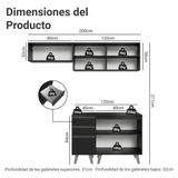 Cocina Compacta 200 cm Negro Nice Madesa 06