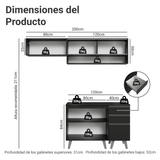 Cocina Compacta 200 cm Negro Nice Madesa 13