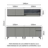 Combo Completo de Cocina 240 cm Gris Nice Madesa 03