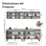Combo de Cocina 240 cm Con Patas Nice Crema 03