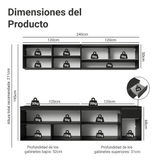 Combo completo de Cocina 260 cm Flotante Negro Nice Madesa 04