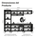 Combo completo de Cocina 260 cm Negro Nice Madesa 01