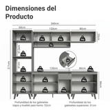 Combo Completo de Cocina 260 cm Gris Nice Madesa 02