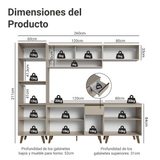 Combo de Cocina 260 cm Con Patas Nice Crema 02