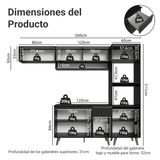 Combo completo de Cocina 260 cm Negro Nice Madesa 04