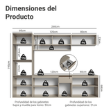 Combo de Cocina 260 cm Sin Patas Nice Crema 15