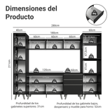 Combo Completo de Cocina 280 cm Negro Nice Madesa 01