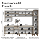 Combo Completo de Cocina 280 cm 11 Puertas 1 Cajón Crema Nice Madesa