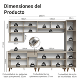 Combo completo de Cocina Nice 280 cm 11 Puertas 1 Cajón (Con Mesada) Crema 02 Madesa