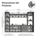 Combo completo de Cocina 280 cm, Flotante Gris Nice 06