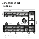 Combo Completo de Cocina 300 cm Negro Nice Madesa 02
