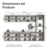 Combo de Cocina 300 cm Sin Patas Nice Crema 04