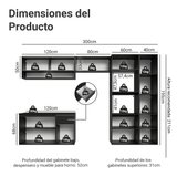 Combo Completo de Cocina 300 cm Flotante Negro Nice Madesa 07