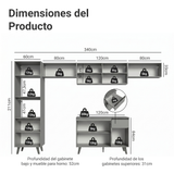 Combo Completo de Cocina 340 cm Gris Nice Madesa 01