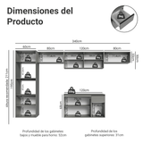 Combo completo de Cocina 340 cm, Flotante Gris Nice 02
