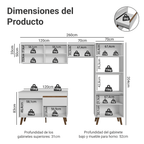 Combo completo de Cocina 260 cm Blanco Pieta Madesa