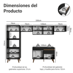Combo completo de Cocina 330 cm Negro Pieta Madesa