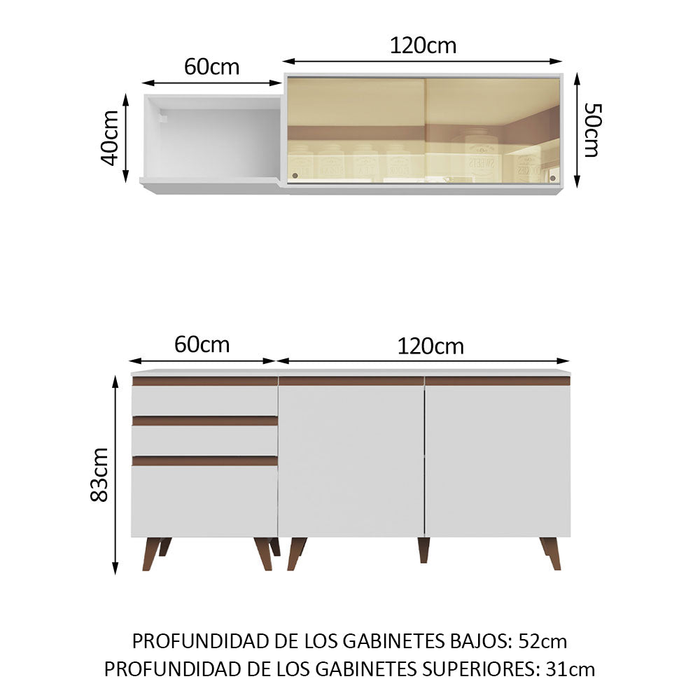 Combo de Cocina Compacta 180cm Reims Blanco 01