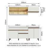 Combo de Cocina Madesa Reims 190cm Blanco 01