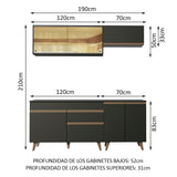 Combo de Cocina Compacta 190cm Reims Negro 01