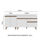 Kit de 2 Bajo Mesada de Cocina 4 Puertas 1 Cajón (Con Tapa) Reims Blanco